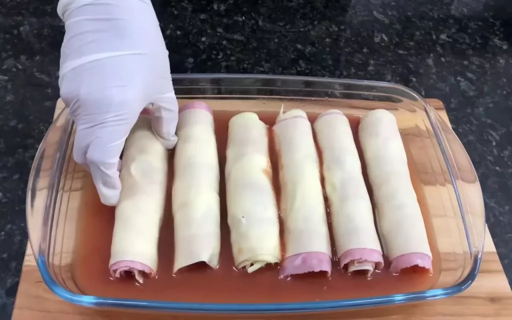 Receita de Canelones com Massa de Pastel