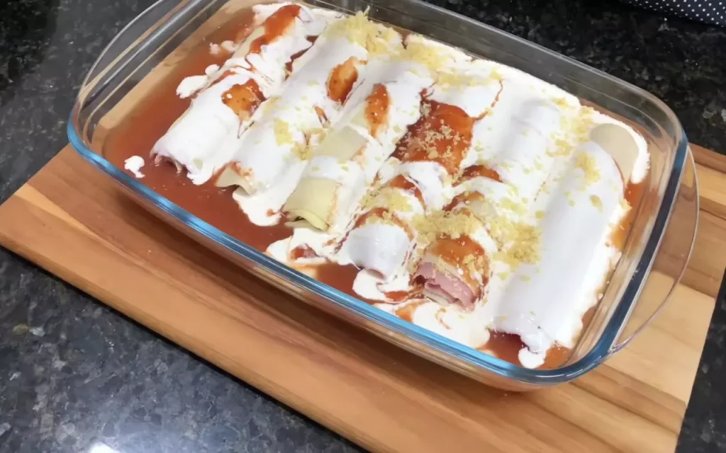 Receita de Canelones com Massa de Pastel